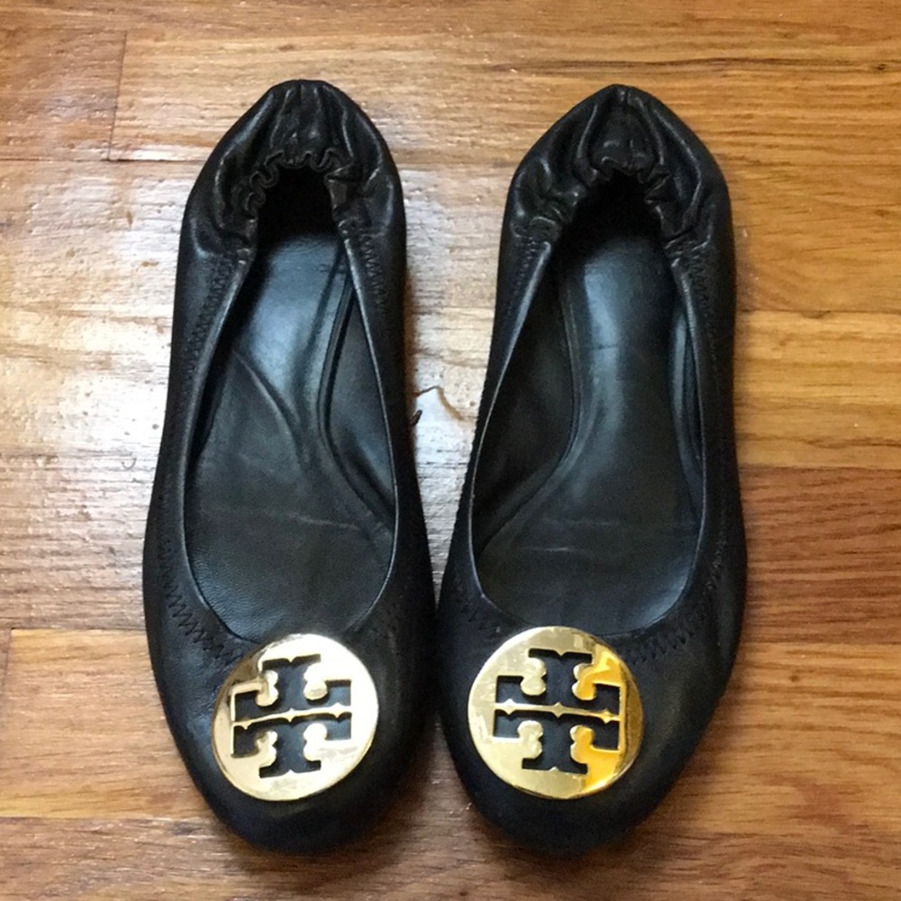Tory Burch black leather ballet flats